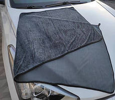 Рушник для сушіння авто 40х60 (600g/m2) "JYM" Сіра (чорний кант)