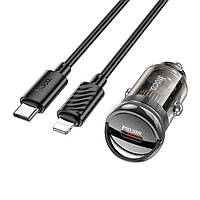 АЗП Hoco Z53 (PD30W/ 1Type-C) + кабель Type-C - Lightning (Чорний)