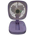 Вентилятор настільний складаний з підсвічуванням 28x20x12см F670 Фіолетовий, фото 2