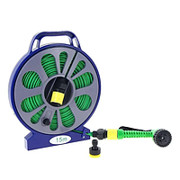Шланг поливальний з котушкою та розпилювачем 15 м