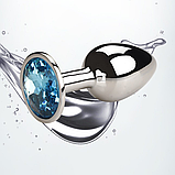 Металева анальна пробка 7 см з обмежувачем каменем, сріблястий Плаг для аналу, Інтимні іграшки для анусу, фото 4