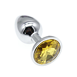 Металева анальна пробка 7 см з обмежувачем каменем, сріблястий Плаг для аналу, Інтимні іграшки для анусу, фото 8