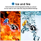 Металева анальна пробка 7 см з обмежувачем каменем, сріблястий Плаг для аналу, Інтимні іграшки для анусу, фото 10