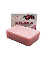 Мило для вмивання Ранкова троянд 130 г, Мило з ефірною олією, Мило для обличчя та тіла натуральне, Косметичний засіб мило ТМ Cocos