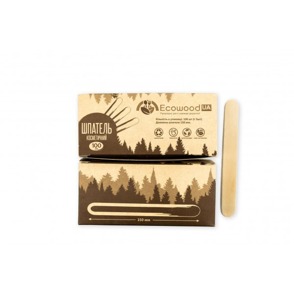 Шпателі одноразові для депіляції Ecowood 100 шт. (Упаковка картон), фото 1