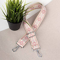 Ремінь для сумки текстильний 38 мм 9599 silver бежево-рожевий