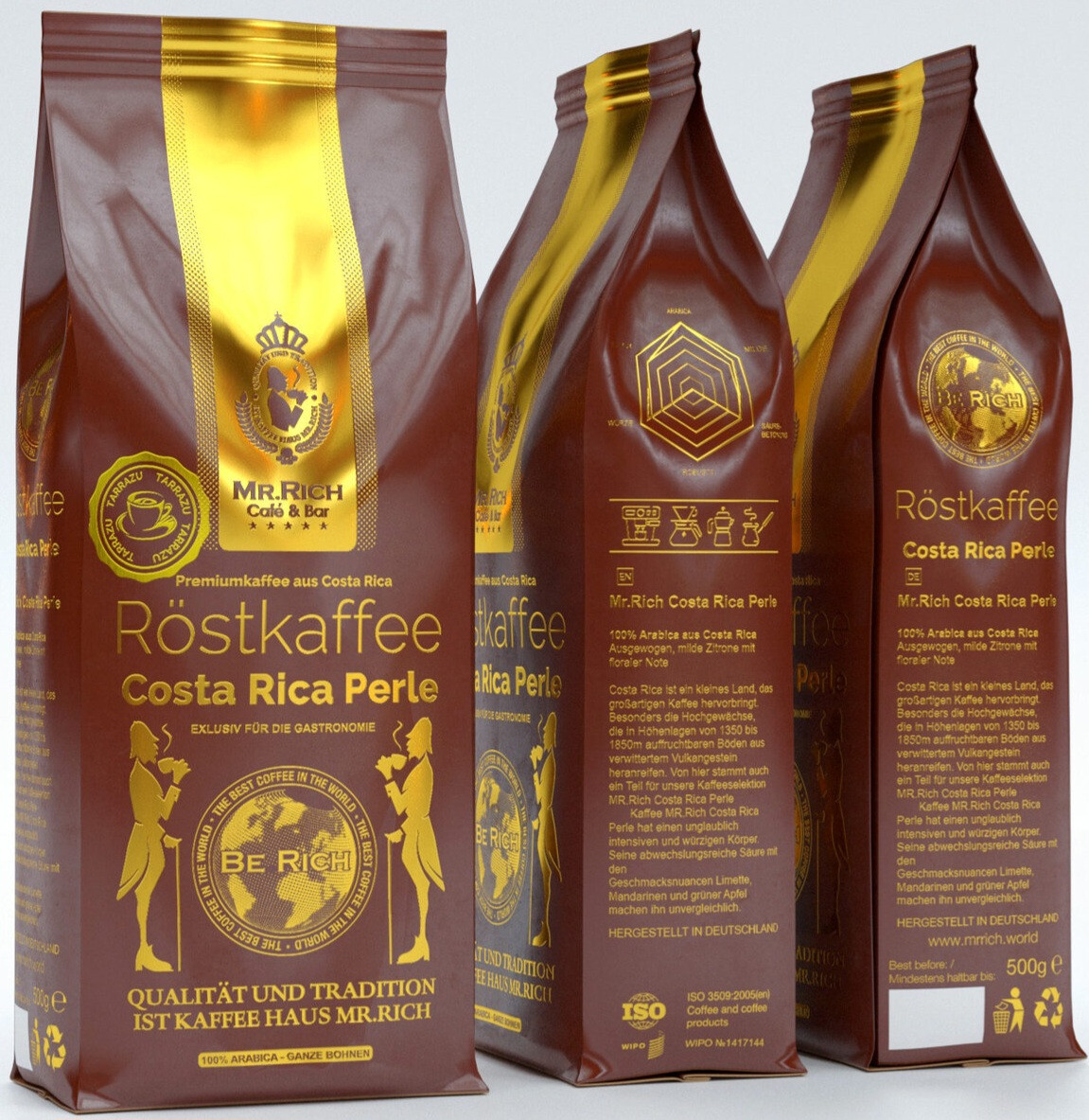 Кава в зернах Mr.Rich Costa Rica Perle 500г смачна 100% арабіка, Німеччина (сорт Costa Rica Tarrazu)