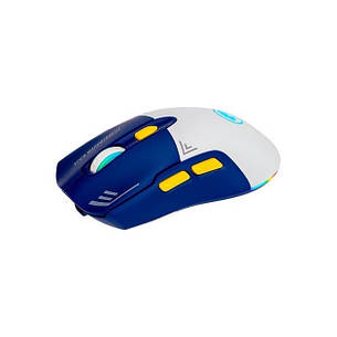 Бездротова ігрова комп'ютерна Marvo M803W WB RGB підсвічування 7 кнопок USB 2.4G Синій/Білий, фото 3