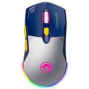 Бездротова ігрова комп'ютерна Marvo M803W WB RGB підсвічування 7 кнопок USB 2.4G Синій/Білий