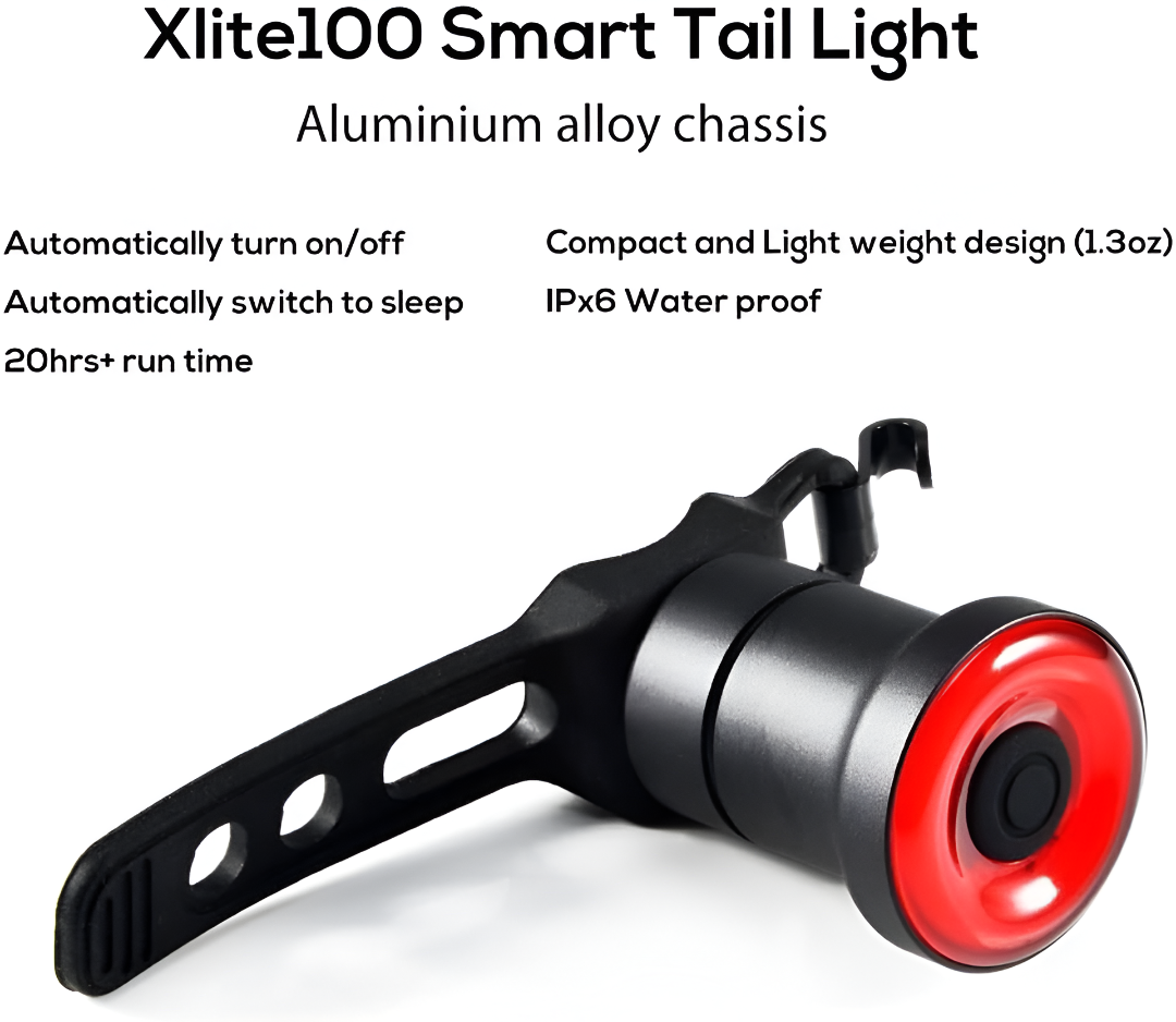Блимавка на велосипед Enfitnix XLite100 велогабарит з датчиком гальмування та кріпленням на підсідельний штир