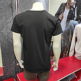 Чоловіча однотона футболка чорна, фото 2