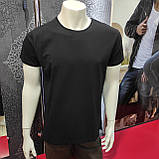 Чоловіча однотона футболка чорна, фото 5