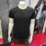 Чоловіча однотона футболка чорна, фото 6