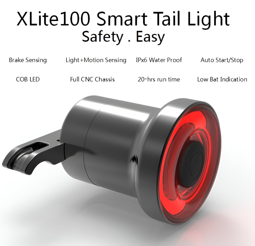 Блимавка на велосипед Enfitnix XLite100 велогабарит з датчиком гальмування та кріпленням під сідло