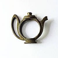 Рамка для намистини Finding Круглий чайничок заварник підходить для намистин до 10 мм Антина бронза 19 мм x 23 мм