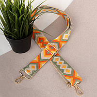 Ремінь для сумки текстильний 38 мм 1914 gold з карабінами оранжево-оливковий