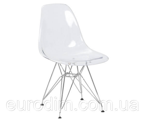 Стілець Тауер ніжки метал пластик прозорий