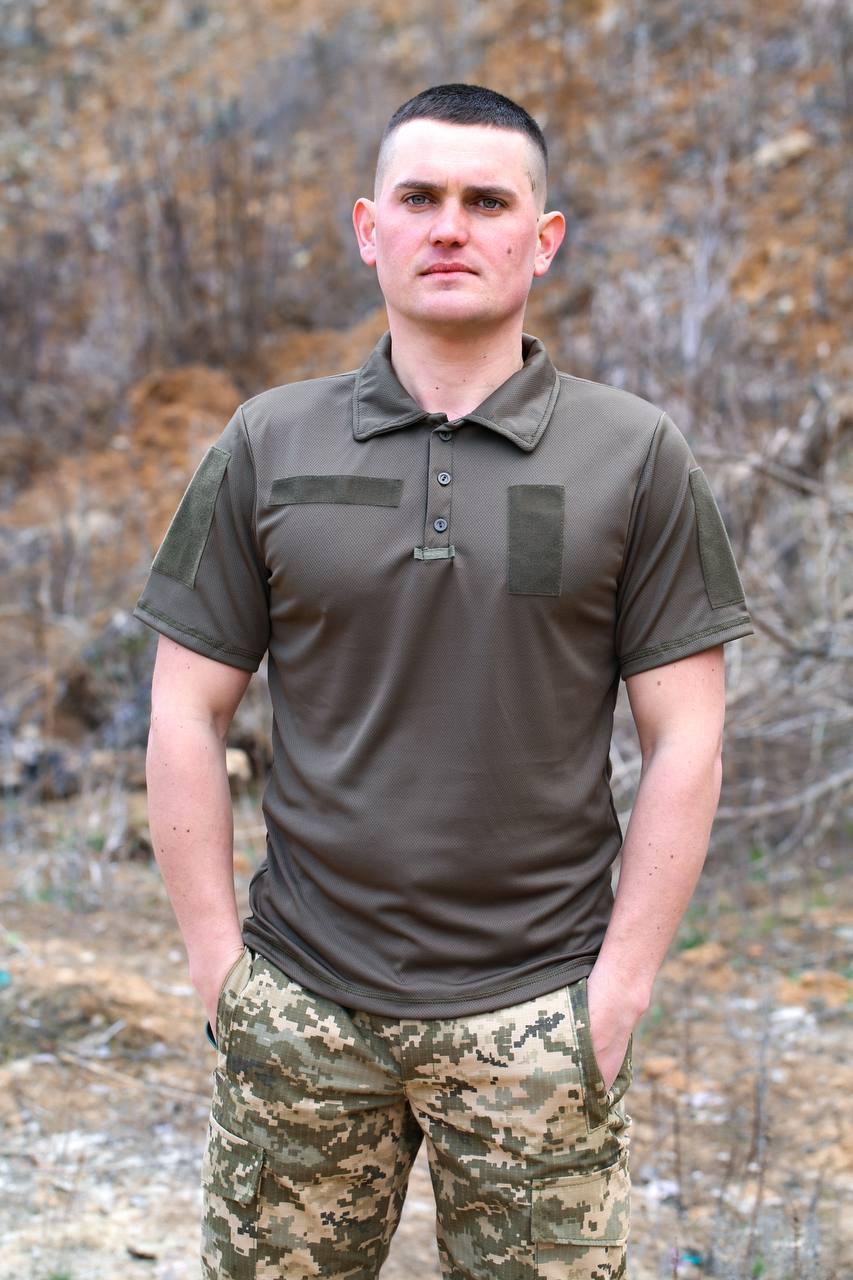 Футболка поло cool-max anti static олива, фото 1