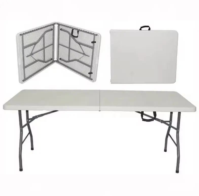 Стіл туристичний складаний SpringFun 180x74x72 садовий, для кемпінгу з пластику, білий, фото 1