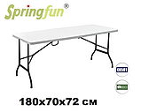 Стіл туристичний складаний SpringFun 180x74x72 садовий, для кемпінгу з пластику, білий, фото 2