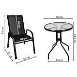Набір меблів для саду,балкона,тераси стіл + 2 стільці Gardlov 23461 Польща Black, фото 4