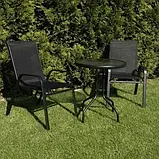 Набір меблів для саду,балкона,тераси стіл + 2 стільці Gardlov 23461 Польща Black, фото 6