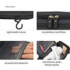 Дорожня косметичка-органайзер із гачком, чорна BC. Органайзер для душового приладдя, фото 4