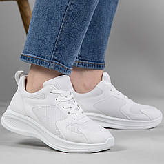 Кросівки жіночі шкіряні з сіткою білі (236 Б)
