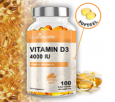 Вітамін Д3 True Health Vitamin D3 4000IU - 100 softgels