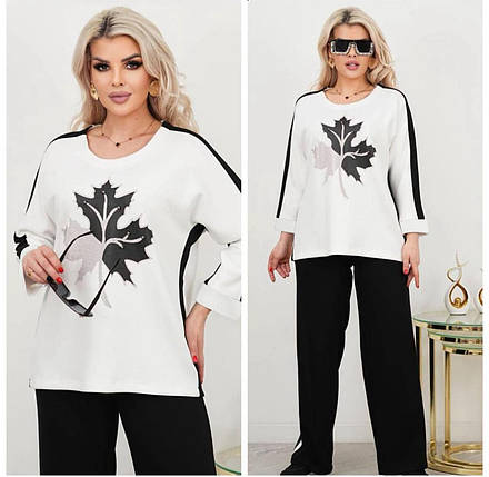 Стильний жіночий костюм, тканина "Трикотаж" 48, 50, 52, 54, 56, 58, 60, 62 розмір 48, фото 1
