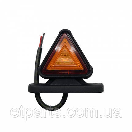 Ліхтар габаритний 12-24V діодний червоно-жовтий трикутний (LED) 5см, фото 1