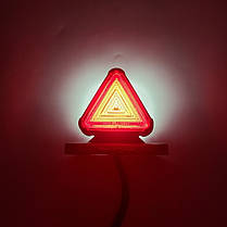 Ліхтар габаритний 12-24V діодний червоно-жовтий трикутний (LED) 5см, фото 4