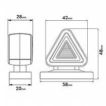 Ліхтар габаритний 12-24V діодний червоно-жовтий трикутний (LED) 5см, фото 5