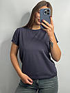 Футболка жіноча ТРИКОТАЖНА базова ГРАФІТ 049/21, фото 2