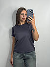 Футболка жіноча ТРИКОТАЖНА базова ГРАФІТ 049/21, фото 3
