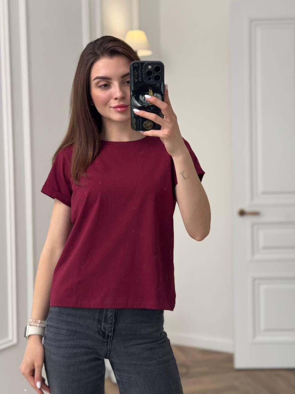 Футболка жіноча ТРИКОТАЖНА базова МАРСАЛА 049/21, фото 1