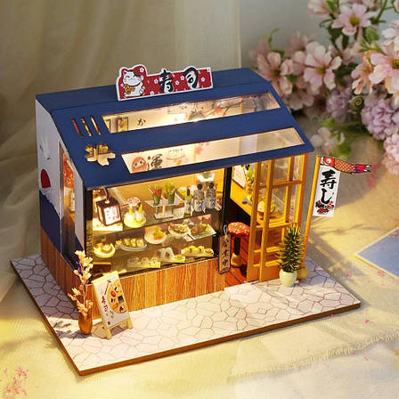 Конструктор 3D DIY Румбокс "Японський Суші-Ресторан" Dollhouse TD35, різнокольоровий, фото 1