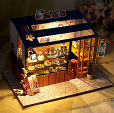 Конструктор 3D DIY Румбокс "Японський Суші-Ресторан" Dollhouse TD35, різнокольоровий, фото 3