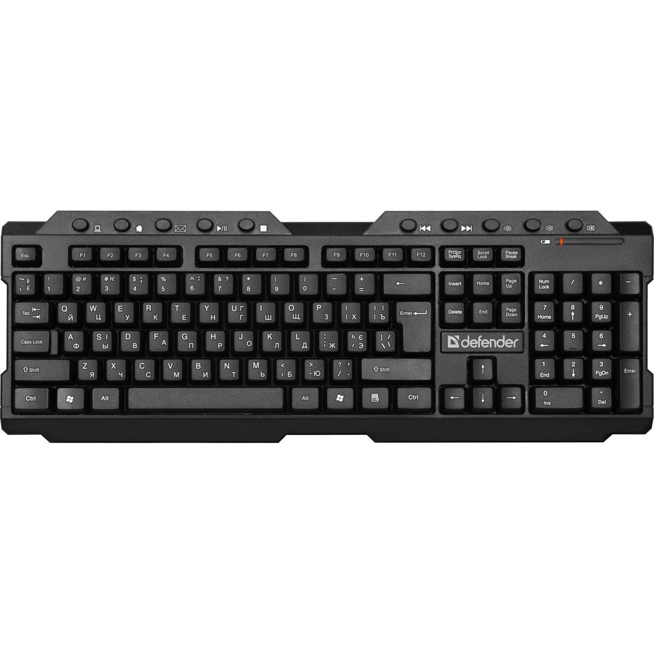 Клавіатура Defender Element HB-195 Wireless UKR Black