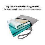 Килимок для йоги та фітнесу, складний м'який килимок з каучуку та замші, спортивний каремат, принт 3D-море, фото 4