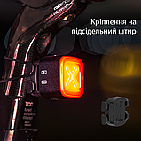 Блимавка на велосипед Enfitnix CubeLite III задній габарит з датчиком гальмування та кріпленням під сідло, фото 5