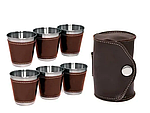 Набір склянок обтягнутих шкірою в чохлі