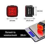 Блимавка на велосипед Enfitnix CubeLite III задній габарит з датчиком гальмування та кріпленням під сідло, фото 8