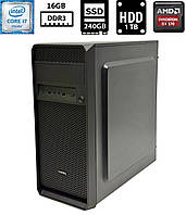 Ігровий комп'ютер Vinga CS 210B/Core i7-4790S 3.20GHz/16GB DDR3/SSD 240GB+HDD 1TB/Radeon RX 570 4GB/ATX/CHIEFTEC 500W Б/В