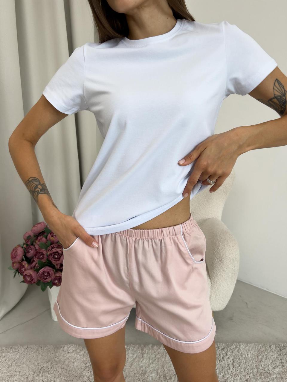 Піжамні шорти із сатину Pearl COSY пиляльна пудра