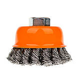 Щітка чашкова 65 мм, для УШМ, М14, кручений дріт Polax (54-159), фото 4