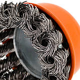 Щітка чашкова 65 мм, для УШМ, М14, кручений дріт Polax (54-159), фото 5