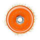 Щітка чашкова 100 мм, для УШМ, М14, гофр. пров., латунована Polax (54-157), фото 3