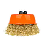 Щітка чашкова 100 мм, для УШМ, М14, гофр. пров., латунована Polax (54-157), фото 4