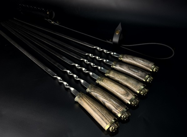 Набір шампурів у сагайдаку Люкс Nb Art Козаки ясен 6 предметів 47330153